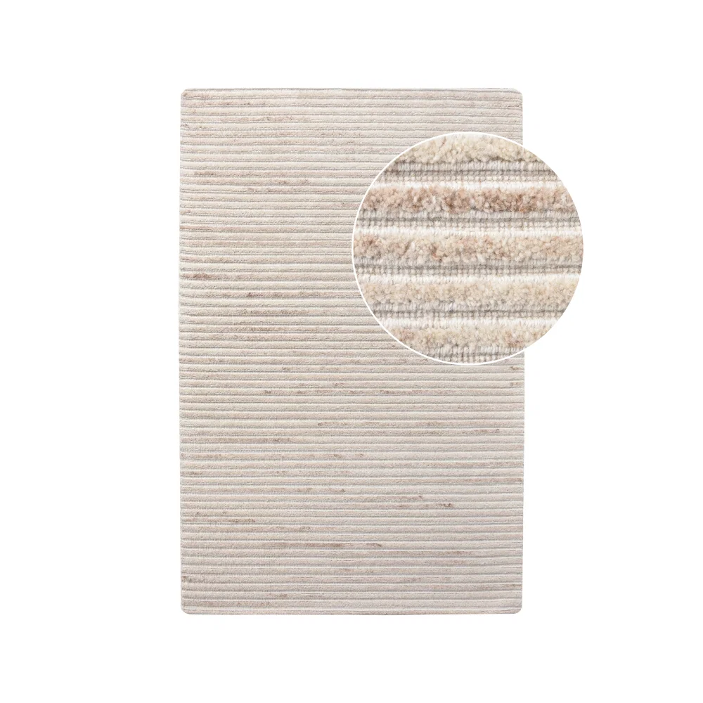 Vloerkleed Delar wol ivory 160 cm