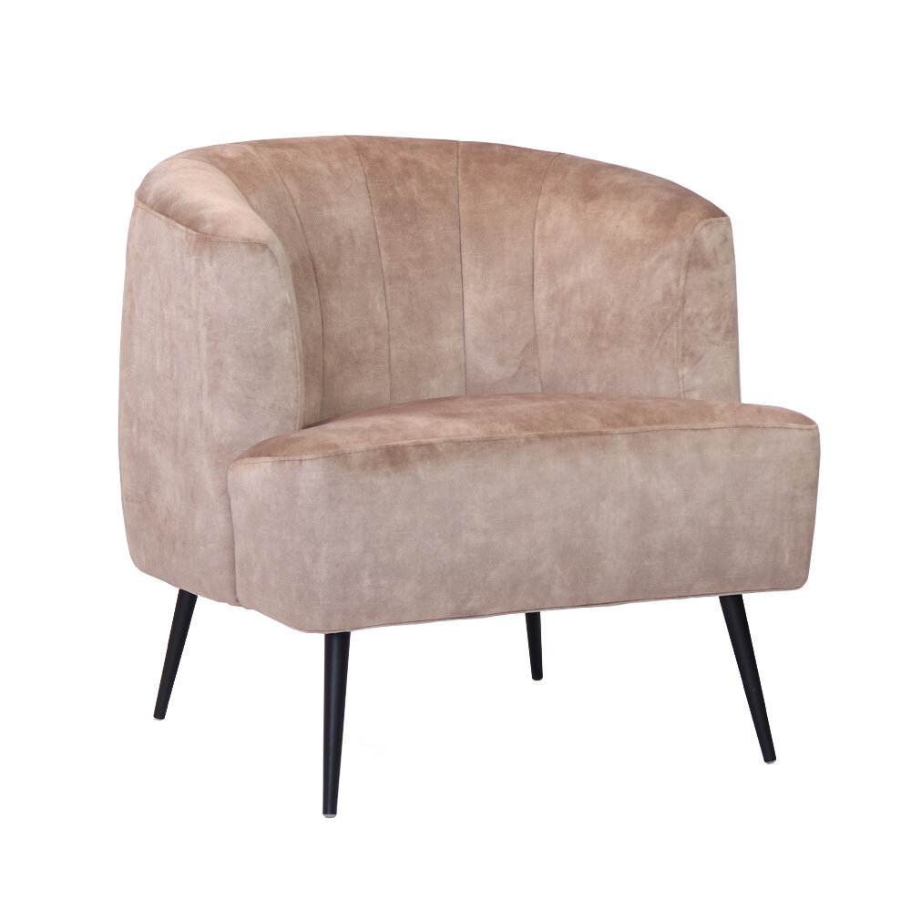 Fauteuil velours taupe 72 cm
