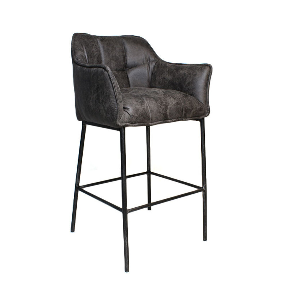 Barkruk microvezel antraciet 82 cm 62 cm