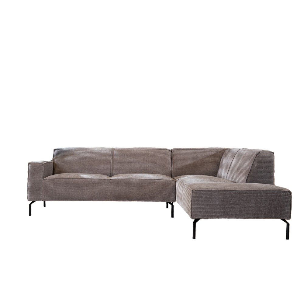 Hoekbank ja taupe rechts 252 × 78 cm hoog