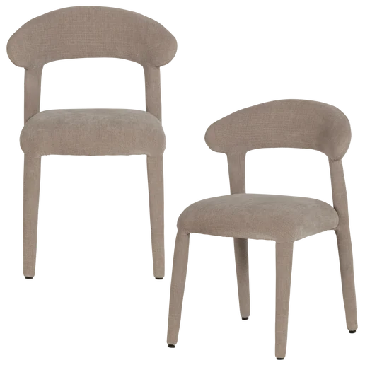 Eetkamerstoel Vesna linnen beige set van