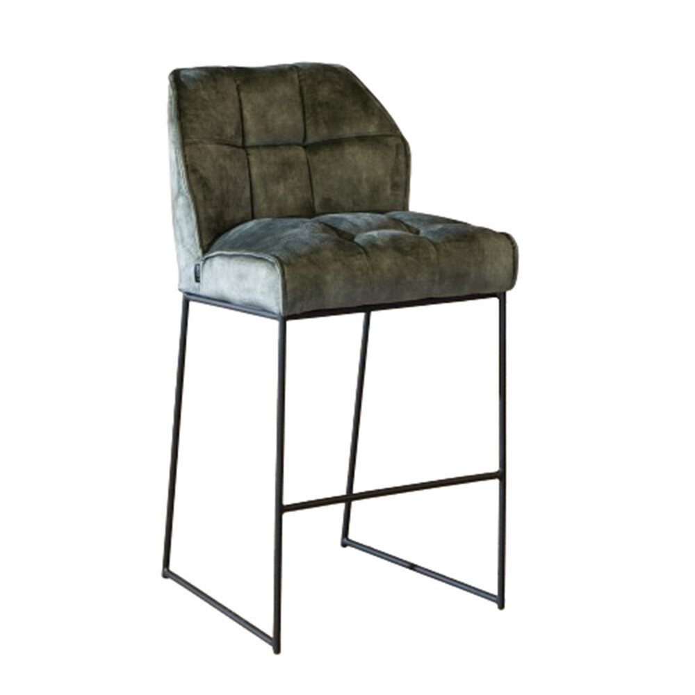 Barkruk velours groen 82 cm