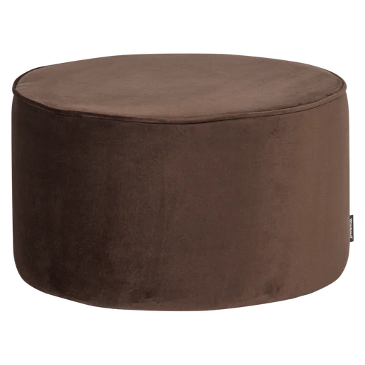 Poef velours bruin Ø60 cm
