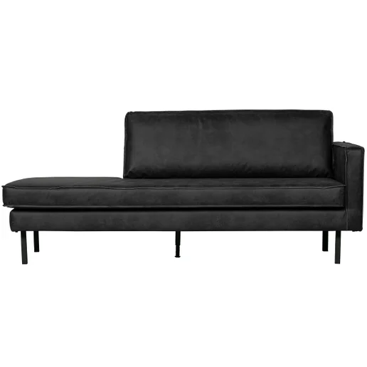 Chaise longue Dalto zwart rechts 203 cm