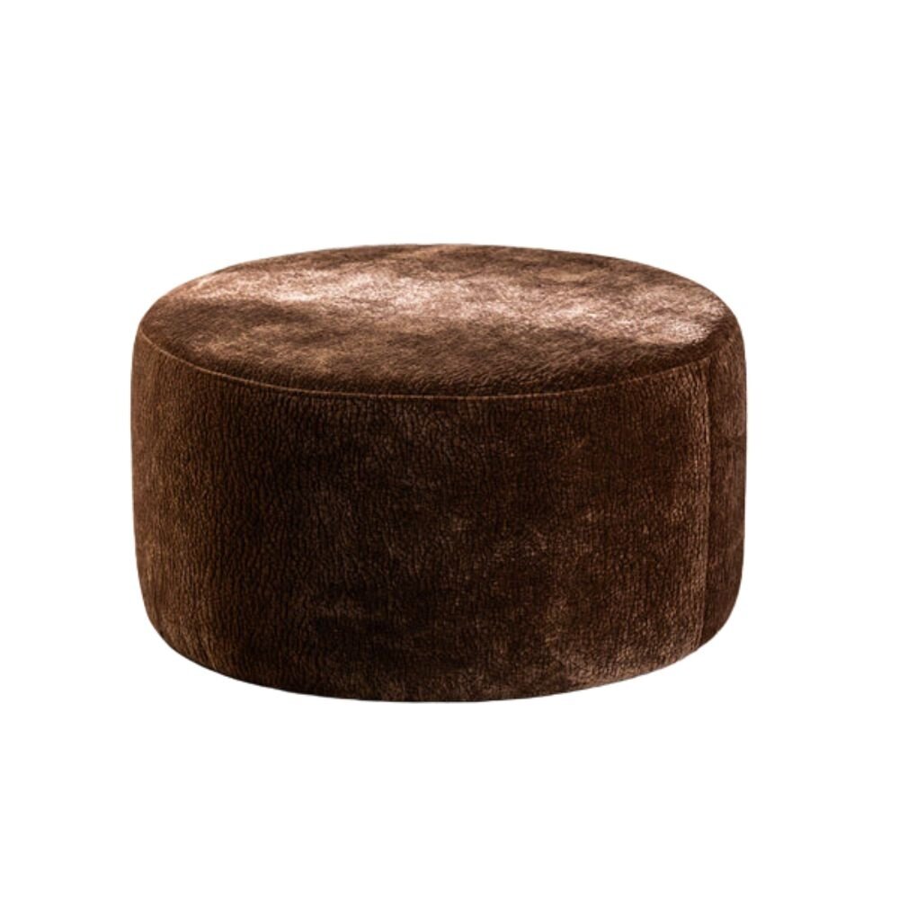 Poef chenille mocha rond Ø70 cm