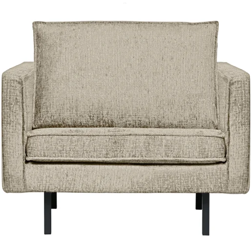 Fauteuil Lorar velours beige 105 cm