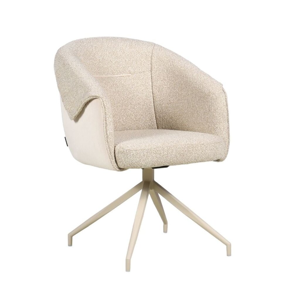 Stoel polypropyleen polyester taupe draaibaar