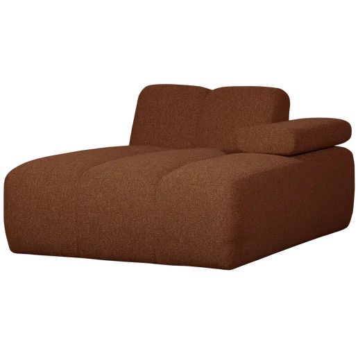 Chaise longue Talo bruin rechts 124 cm
