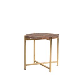 Bijzettafel mangohout espresso 40 cm