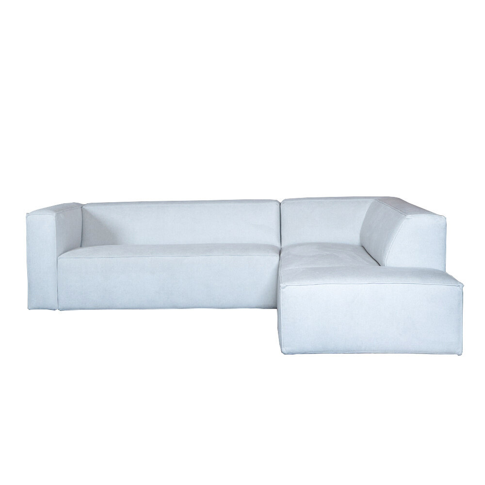 Hoekbank polyester wit rechts 266 cm