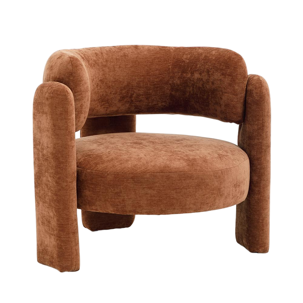 Fauteuil velours okergeel 85 cm