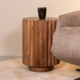 Bijzettafel mangohout naturel smooth 35 cm
