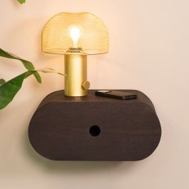 Wanddecoratie mangohout espresso 45 cm