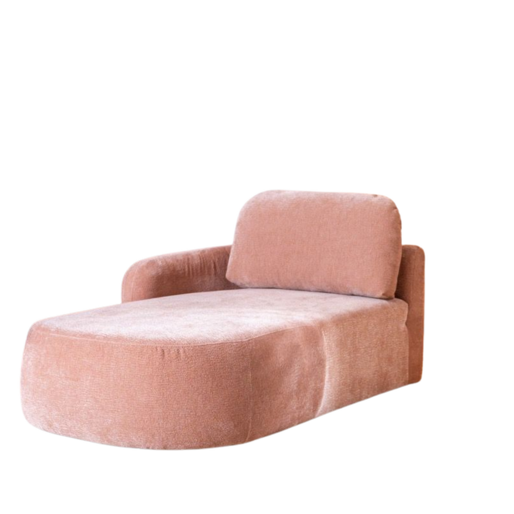 Chaise longue chenille roze links