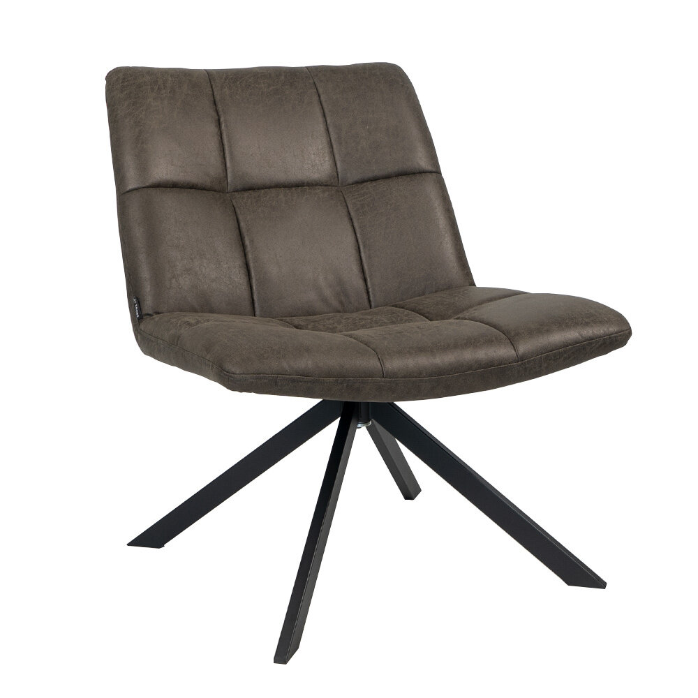 Fauteuil eco-leer antraciet 70 cm