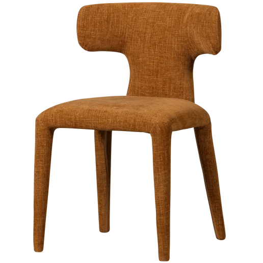 Eetkamerstoel geweven stof bruin 52 cm