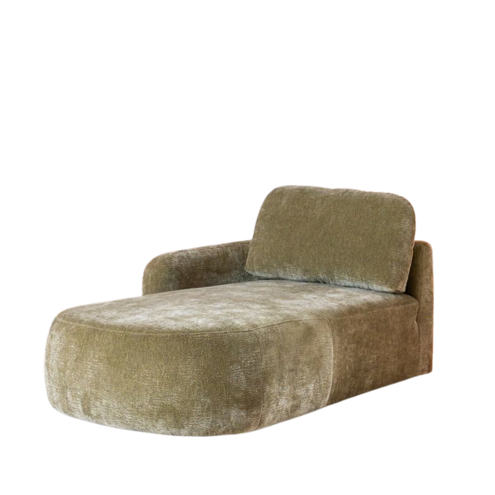 Chaise longue chenille groen links