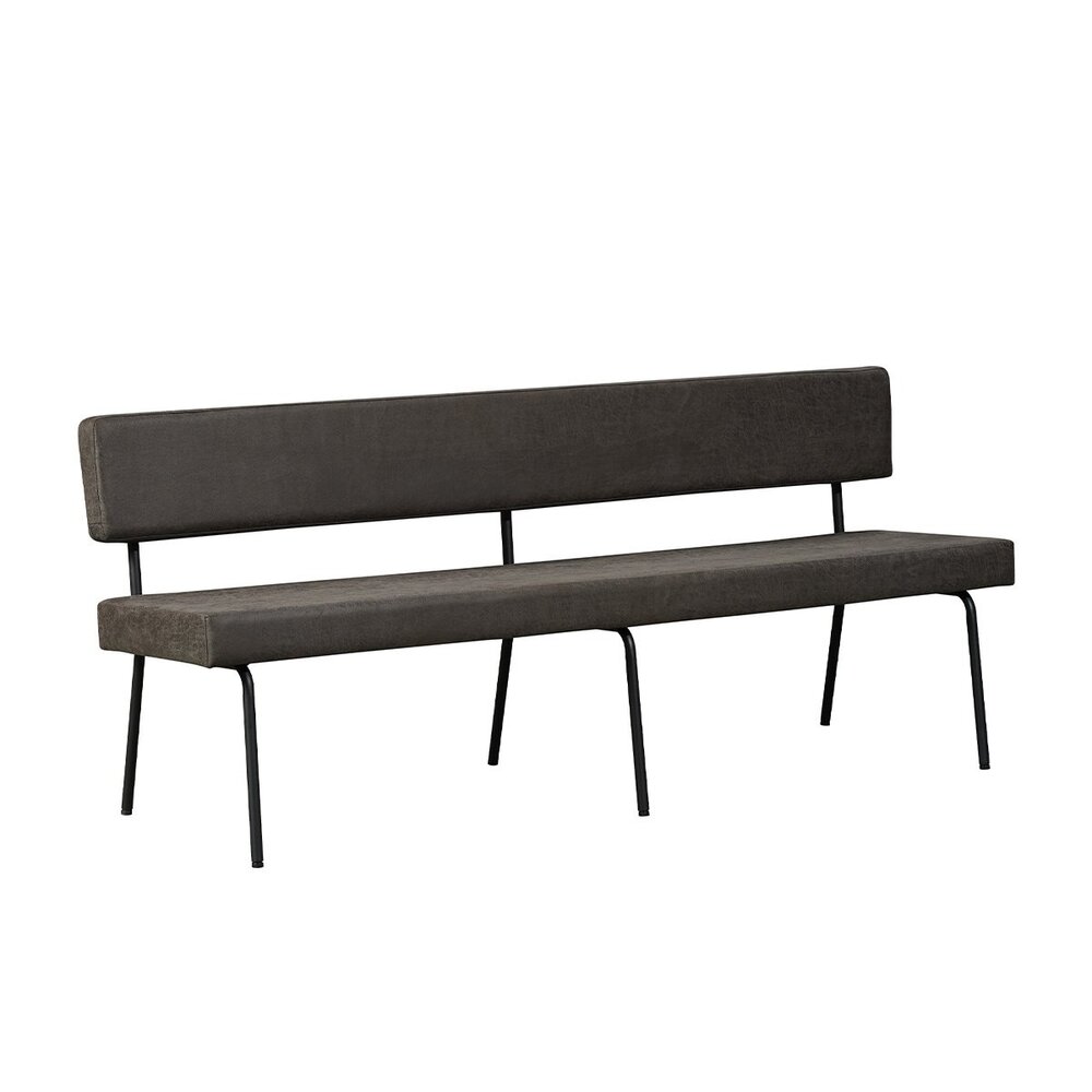Bankje eco-leer antraciet 190 cm