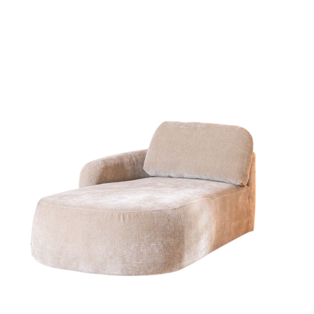 Chaise longue chenille taupe links