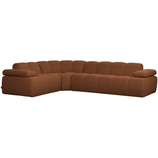 Hoekbank bruin links 310 cm