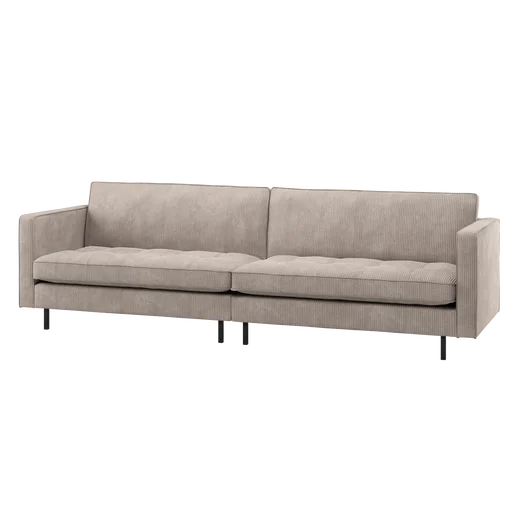 Bank bruin 3-zits 275 × 83 cm hoog