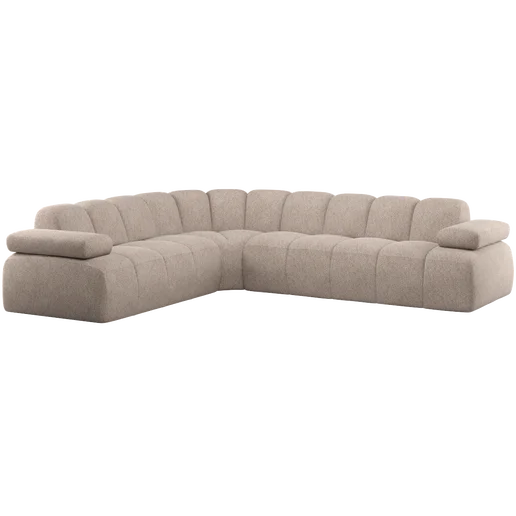 Hoekbank chenille beige links 310 cm