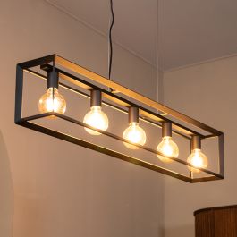 Hanglamp metaal zwart 120 cm