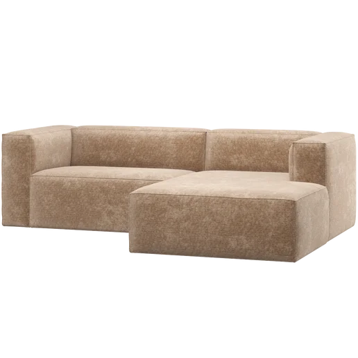 Chaise longue velours roze rechts