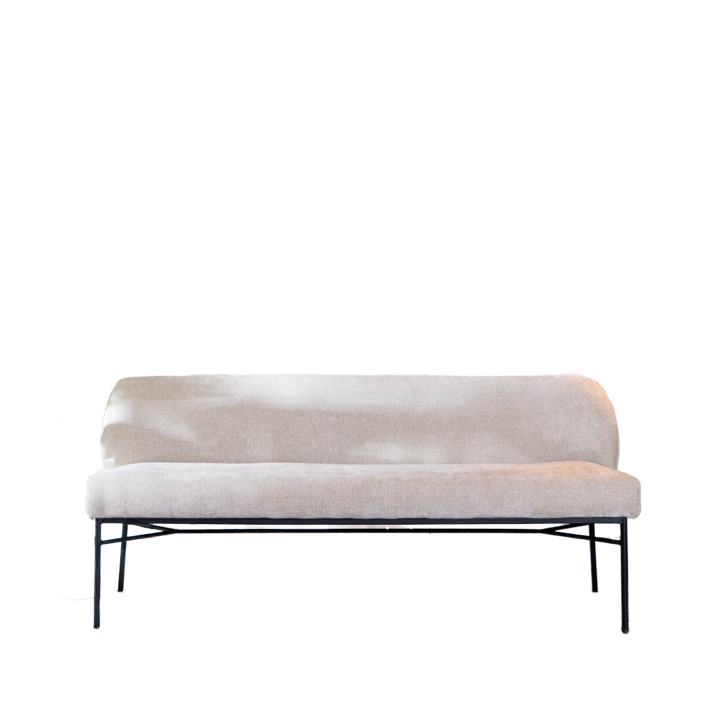 Bankje chenille beige 155 cm
