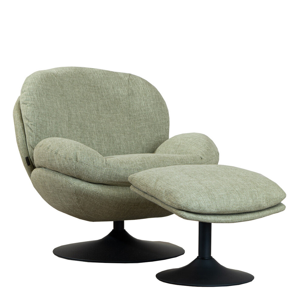 Fauteuil polyester olijfgroen draaibaar 83 cm