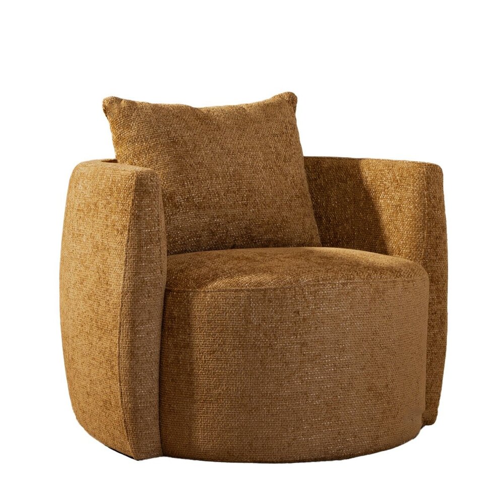 Fauteuil chenille okergeel