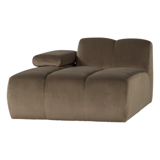 Chaise longue velours links 124 cm