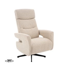 Fauteuil royal bouclé naturel 110 74 cm