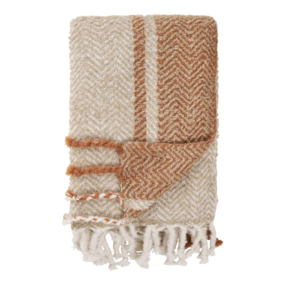 Plaid polyester beige