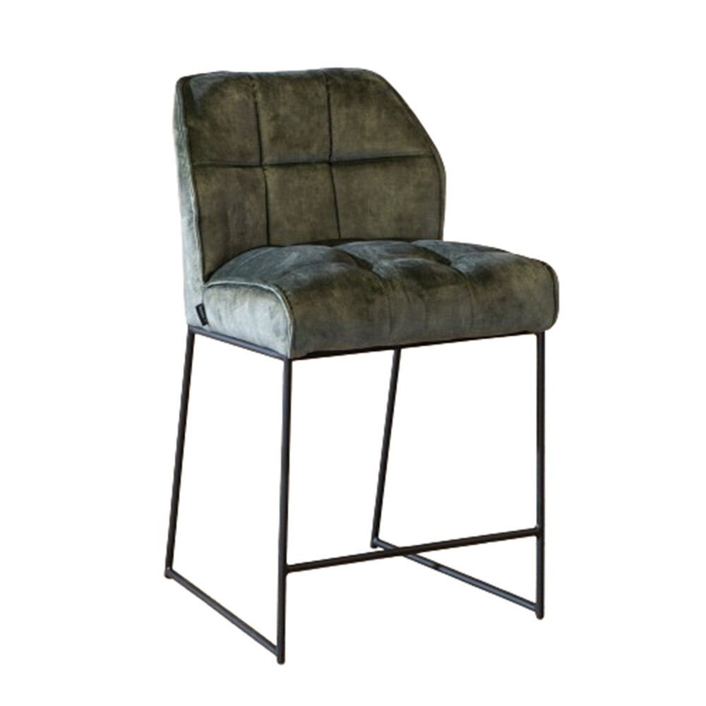 Barkruk velours groen 70 cm