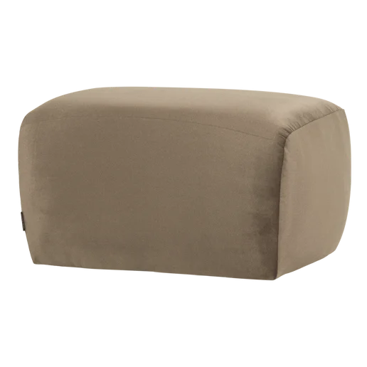 Poef Alel velours taupe 84 cm