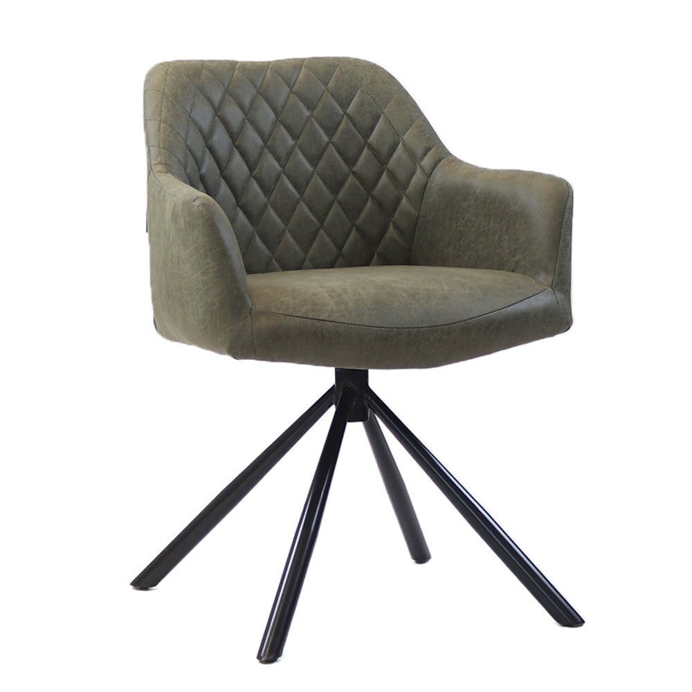 Stoel eco-leer olijfgroen 62 cm