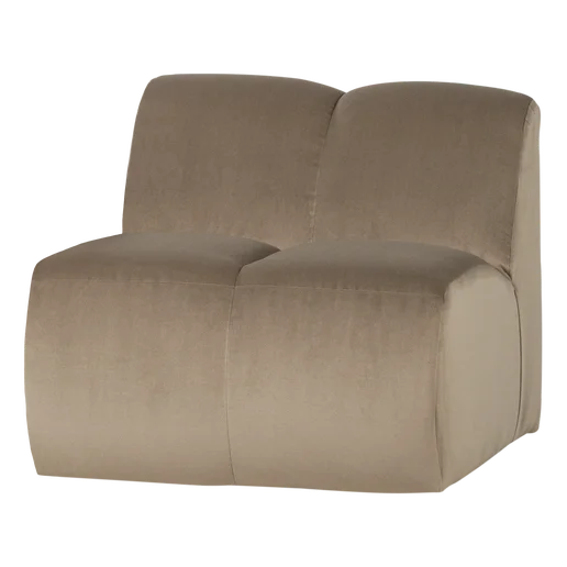 Bank velours taupe 1-zits 84 cm