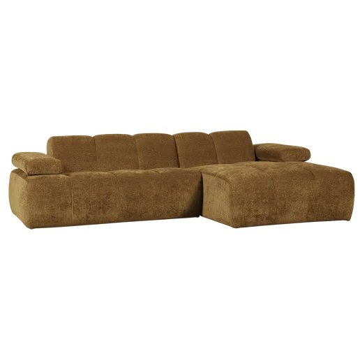 Chaise longue geel rechts 284 cm