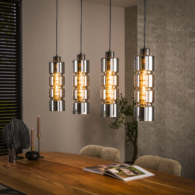 Hanglamp Aris glas 4-lichts