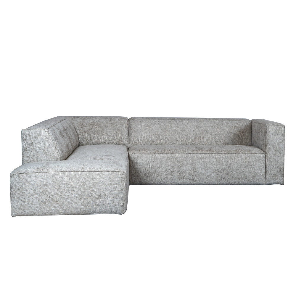 Hoekbank chenille taupe links