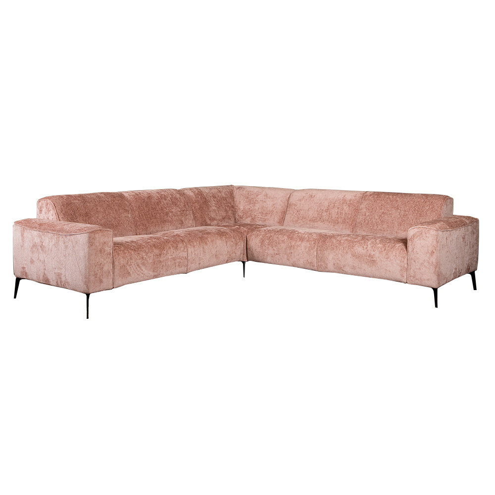 Hoekbank Ulto chenille roze links rechts