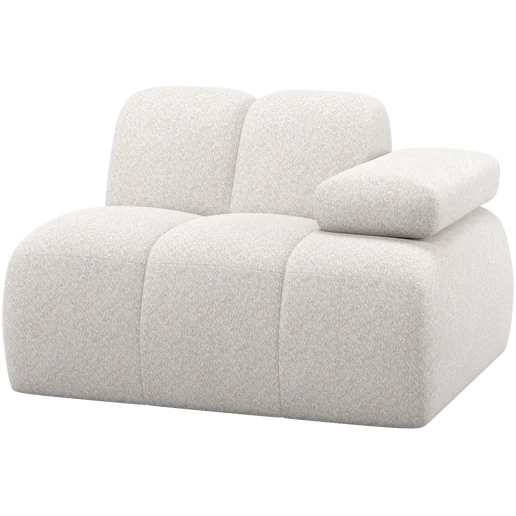 Bank chenille beige 1-zits rechts