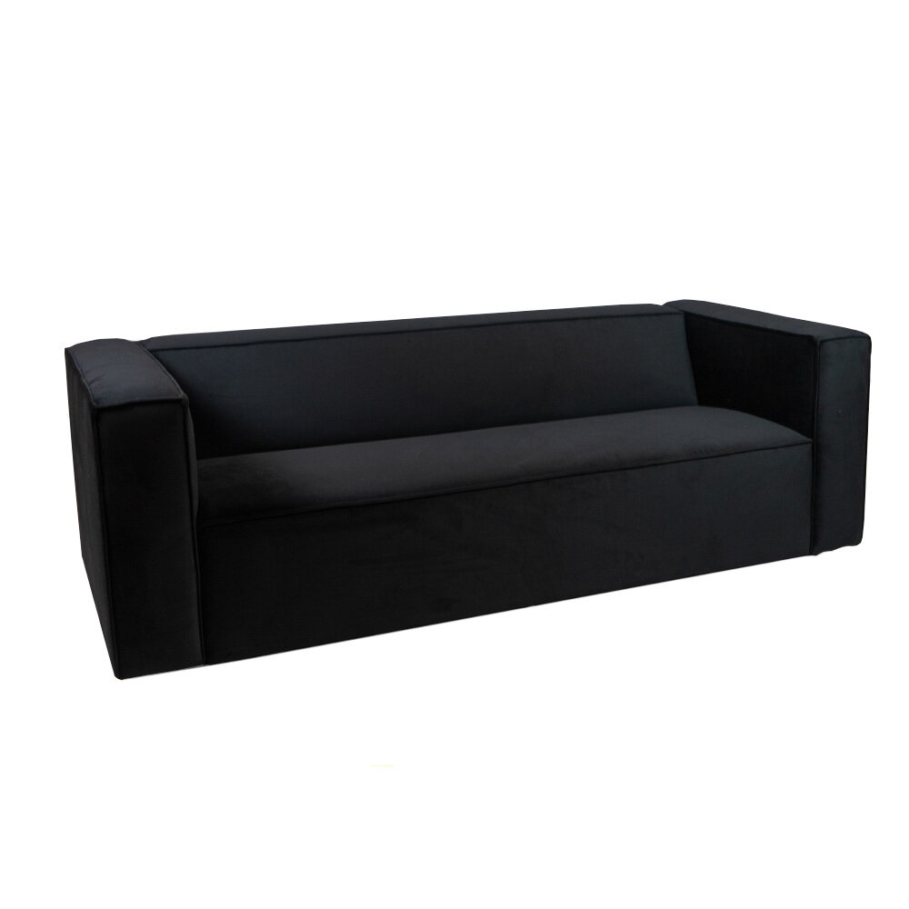 Bank Lorna velours zwart 3-zits