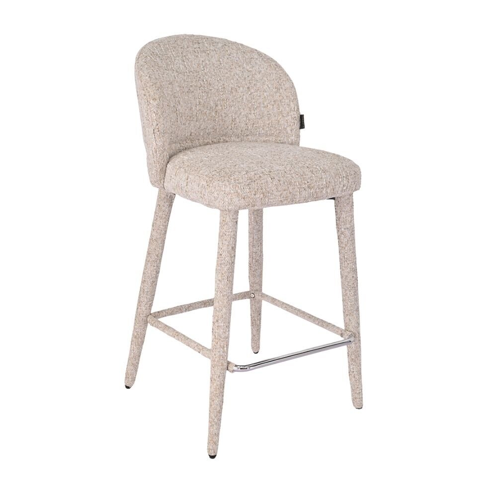 Barkruk chenille polyester taupe 69 cm