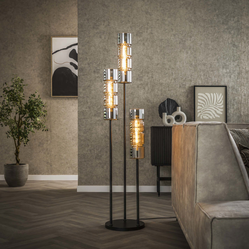 Vloerlamp glas 3-lichts