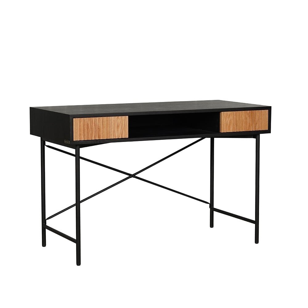 Bureau rubberwood zwart 120 cm