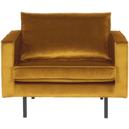 Fauteuil velours geel 105 × 85 cm hoog