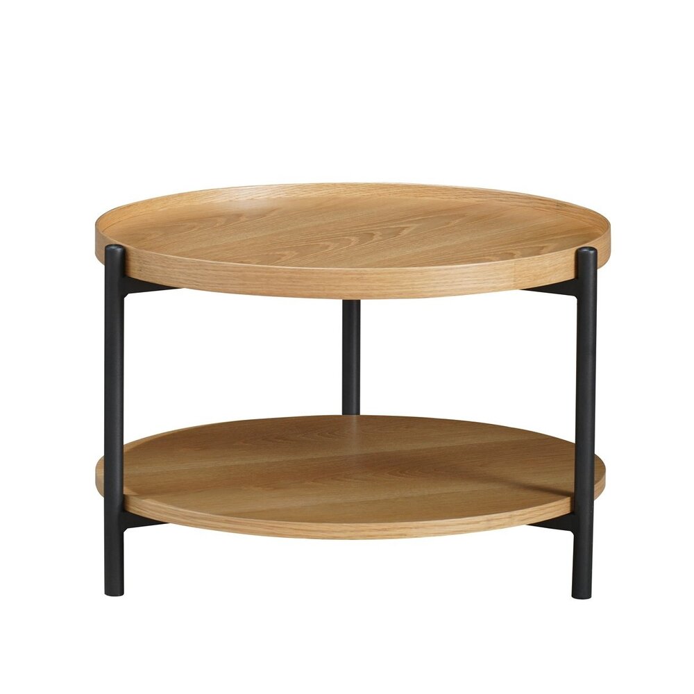 Salontafel MDF + eikenfineer blank eiken rond Ø58 cm