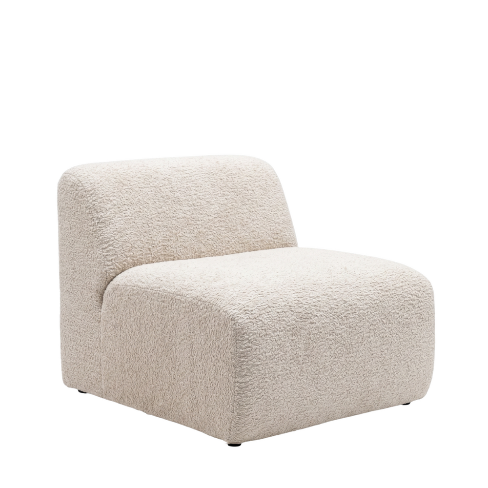 Fauteuil bouclé gebroken wit